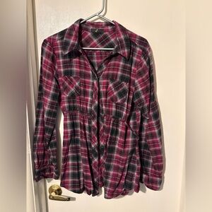Plaid Button-Up Shirt